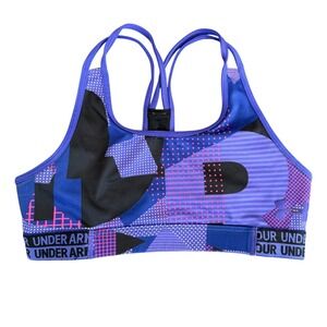 Under Armour Racerback Sports Bra Womens S Purple Blue Athleisure Athletic